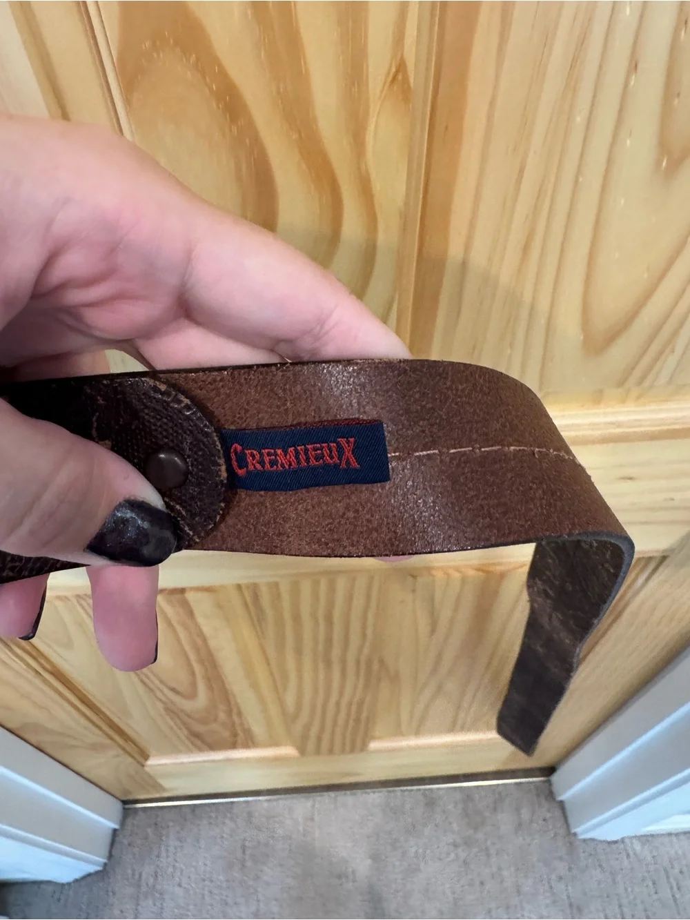 Daniel Cremieux Brown Leather Belt with Ornate Silver Buckle